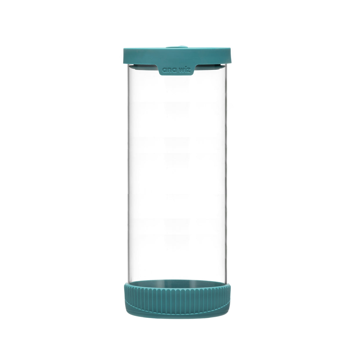 Premium Stain Resistant Borosilicate Glass Storage Jars, With Airtight Vent & Silicone Base  Ana Wiz 1500ml Teal 