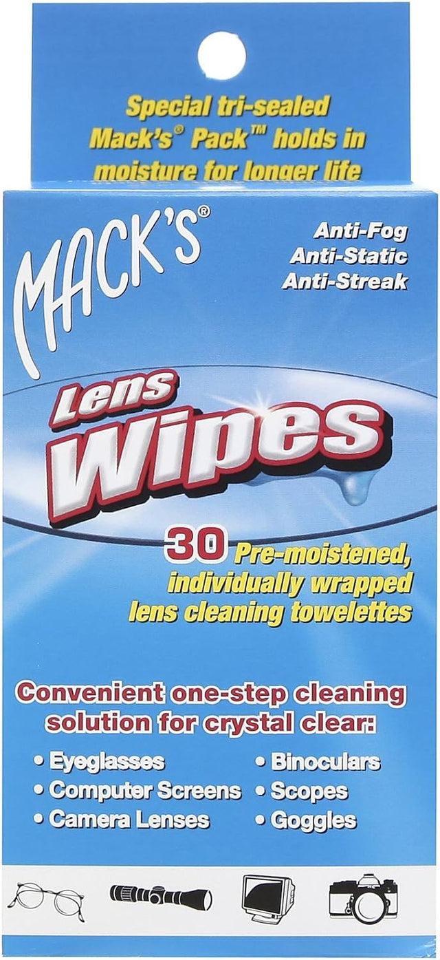 Lens Wipes (Pack of 30) - White Earplugs Mack's