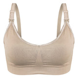 Soft & Comfortable Wireless Nursing Bra with Easy Open Clips Breast Feeding Ana Wiz Small Beige 