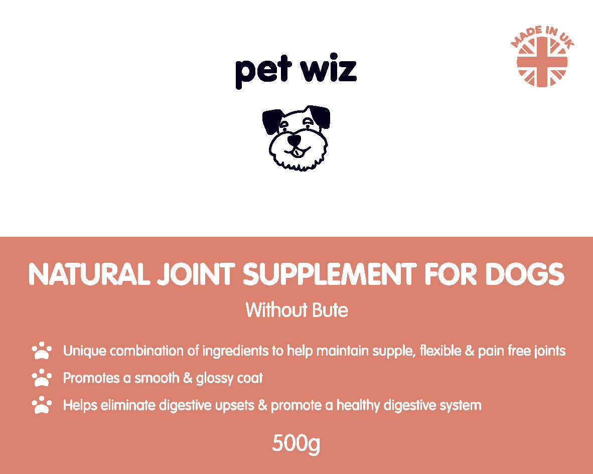 Natural Joint Supplement for Dogs - Without Bute - 500g Supplements Pet Wiz   