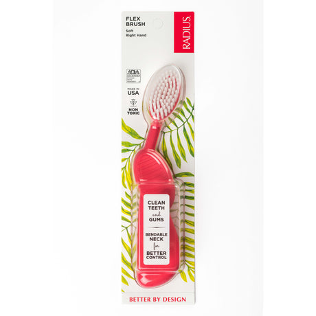 Flex-Neck Technology Toothbrush with Soft Bristles - Right Hand Toothbrush RADIUS Watermelon  