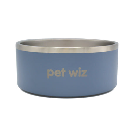 Stainless Steel Double Walled Bowl Feeding Pet Wiz 1900ml Grey