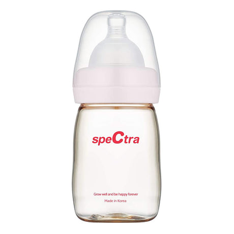 Premium PPSU Wide Neck Baby Bottle - 1 x 160ml Bottle with Slow Flow Teat - Designs May Vary  Spectra   