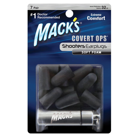 Shooting Covert Ops® Soft Foam Ear Plugs Earplugs Mack's 7 Pair