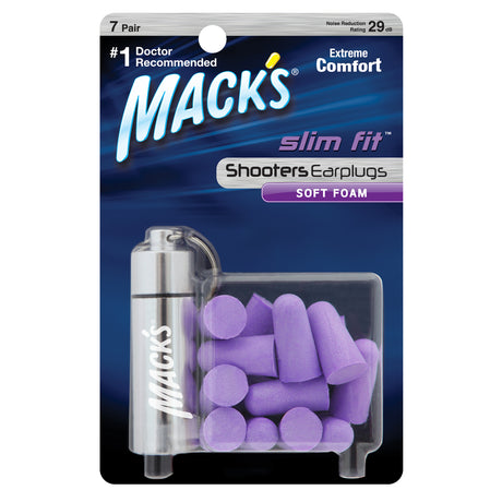 Slim Fit Soft Foam Shooting Earplugs, 7 Pair with Travel Case – Small Ear Plugs for Hunting, Tactical, Target, Skeet and Trap Shooting Earplugs Mack's   
