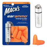 Ear Ammo Soft Foam Earplugs (7 Pairs) + Aluminium Carry Case Earplugs Mack's   