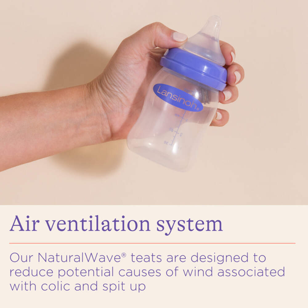 Feeding Bottle with NaturalWave Teat - Medium Flow Feeding Bottle Lansinoh   