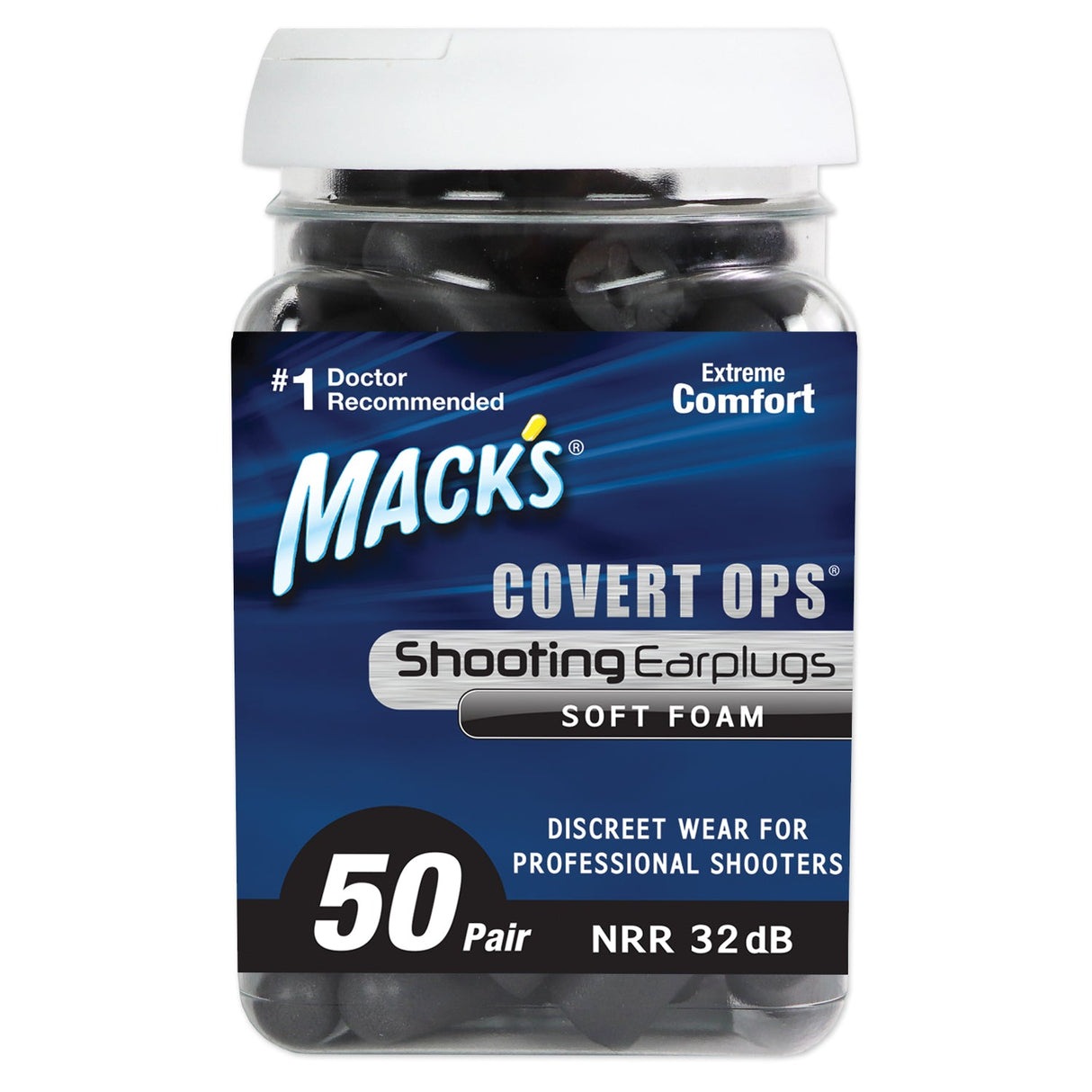 Shooting Covert Ops® Soft Foam Ear Plugs Earplugs Mack's 50 Pair