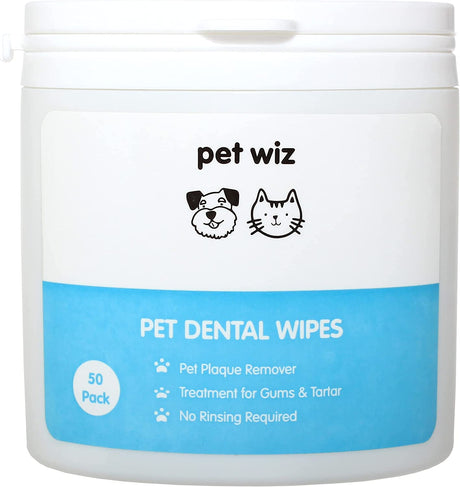 Dental Finger Wipes with Spearmint Oil for Dogs & Cats. Dog Supplies Pet Wiz   