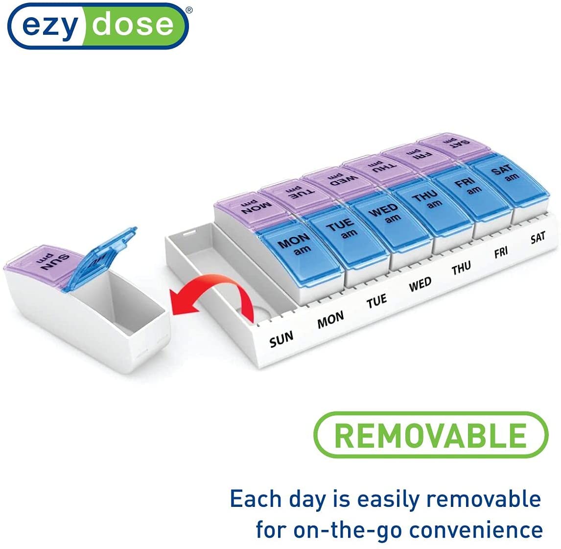 Ezy Dose Travel Weekly (7-Day) AM/PM Pill Planner Pill Splitter ACU-LIFE   