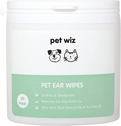 Ear Wipes for Dogs & Cats.  Pet Wiz   