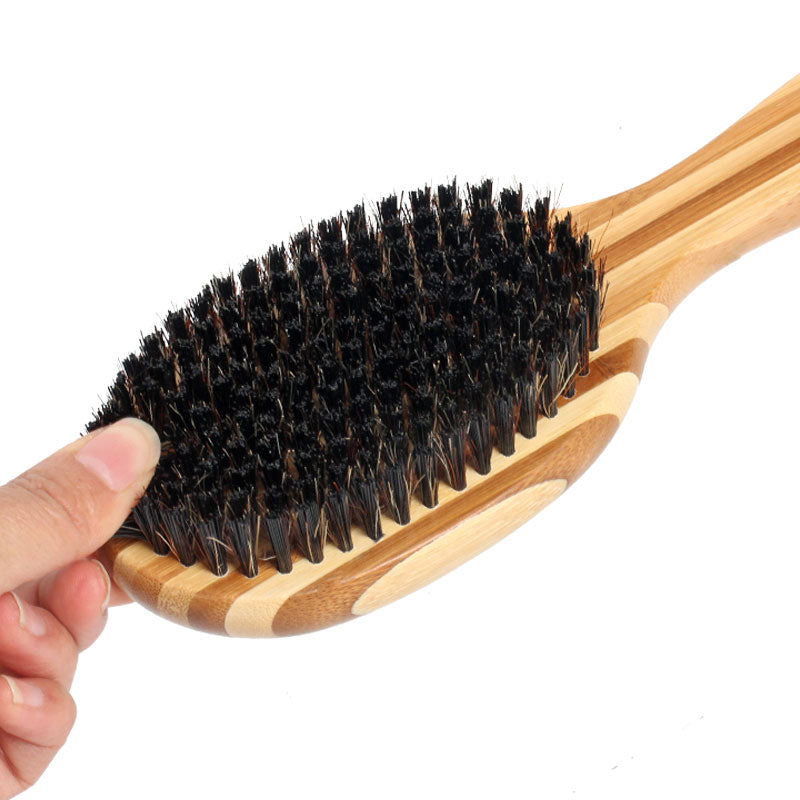 Double Sided Bamboo Dog Brush with Silicone Massager for Grooming Brush Pet Wiz   