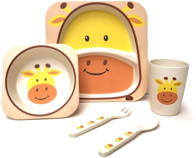 Children's 5 Piece Bamboo Dinner Set Baby Feeding Ana Baby Giraffe  