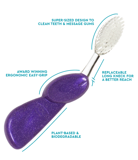 The Big Brush™ with Replaceable Head - Left Hand Toothbrush RADIUS Purple Galaxy  