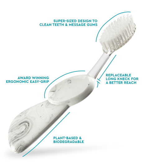 The Big Brush™ with Replaceable Head - Left Hand Toothbrush RADIUS Marble  
