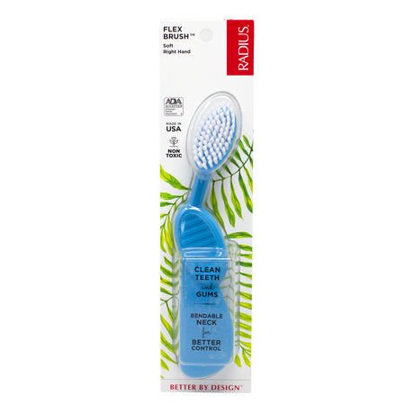 Flex-Neck Technology Toothbrush with Soft Bristles - Right Hand Toothbrush RADIUS Blue  