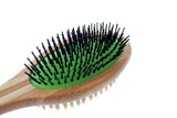 Double Sided Pin & Bristle Bamboo Brush for Dog Grooming Brush Pet Wiz   