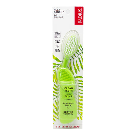 Flex-Neck Technology Toothbrush with Soft Bristles - Right Hand Toothbrush RADIUS Lime  