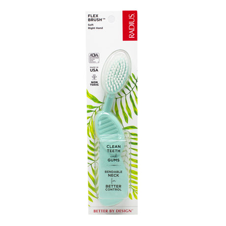 Flex-Neck Technology Toothbrush with Soft Bristles - Right Hand Toothbrush RADIUS Mint  