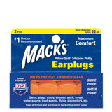 Pillow Soft Silicone Putty Earplugs Earplugs Mack's 2 Pairs (Orange)  
