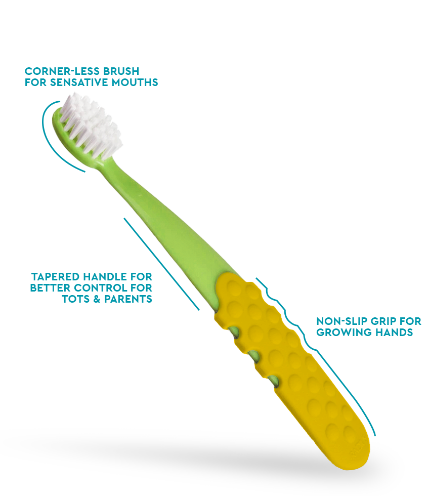 Totz Plus Brush (3 Years +)  RADIUS Lime Green w/ Yellow Grip  