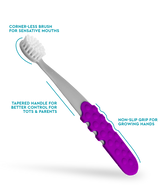 Totz Plus Brush (3 Years +)  RADIUS Cool Grey w/ Amethyst Purple Grip  