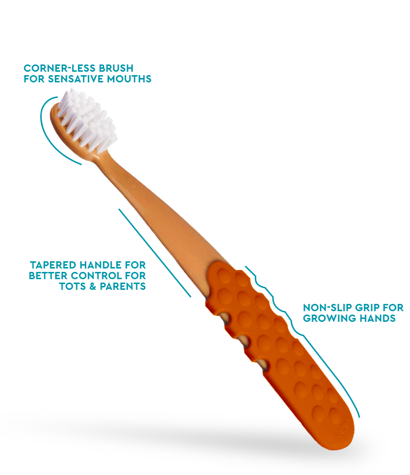 Totz Plus Brush (3 Years +)  RADIUS Orange w/ Peach Grip  