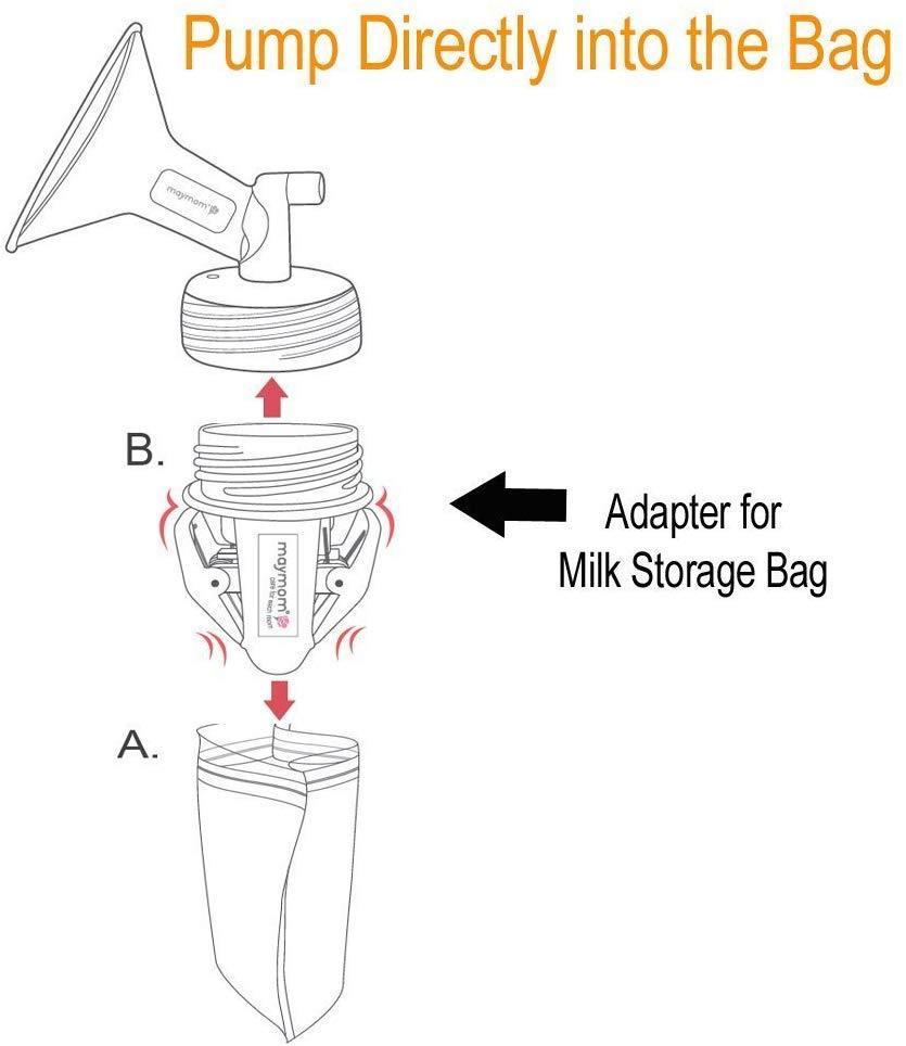 Breastmilk Storage Bag Adapters for Spectra Wide Neck Breastshields Breast Pump Accessories Spectra   