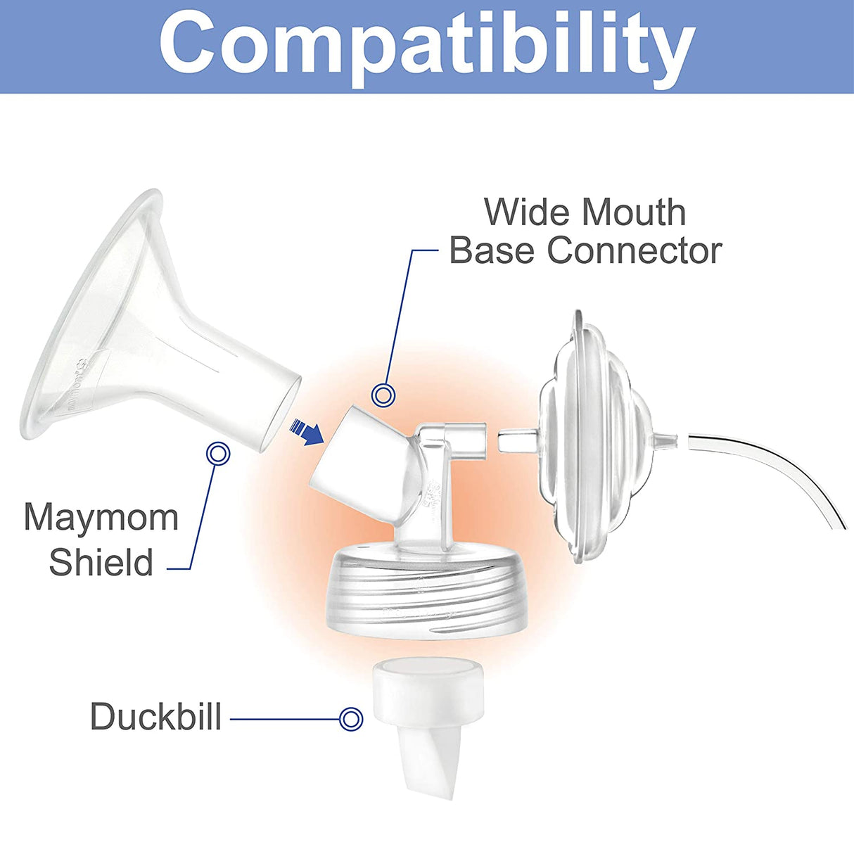 MyFit Base Connector (2pc) Breast Pump Accessories Maymom   